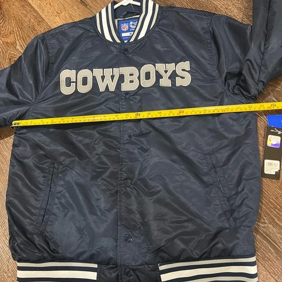 NWT Dallas cowboy jacket ultra game quilt line full snap navy blue medium